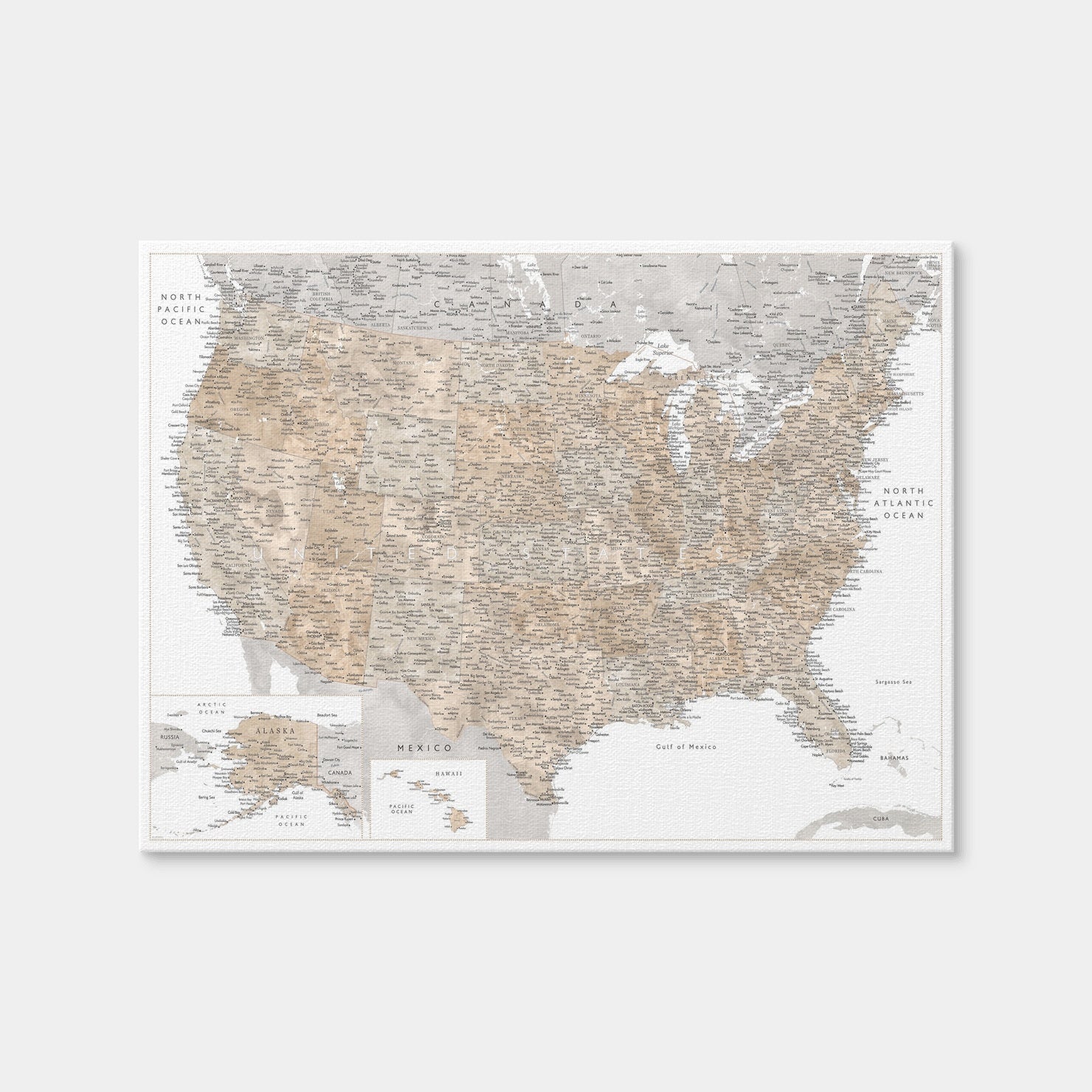 AUTO-MOCKUP WHITE | US Map | 1 Piece | Gallery Wrap | group=4x3