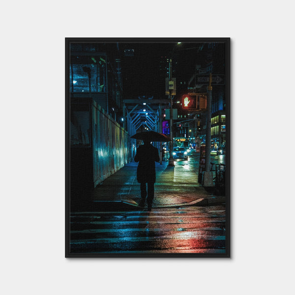 Umbrella Night Wall Art — Framed Canvas Format preview