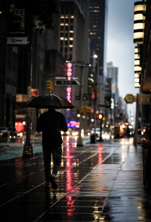 Umbrella Weather in NYC Wall Art