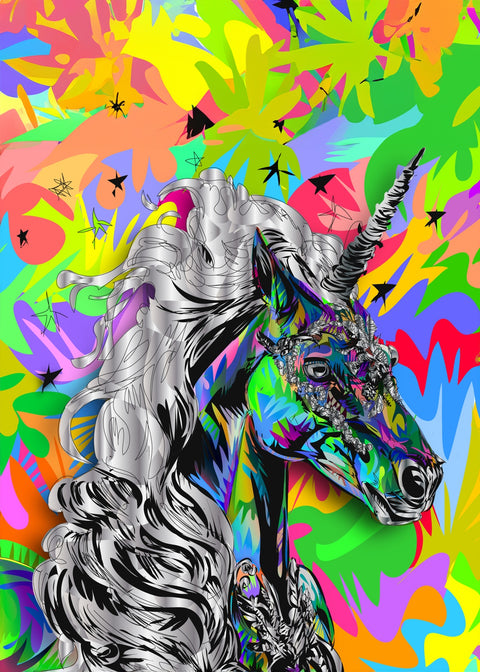 Unicorn Colors Wall Art