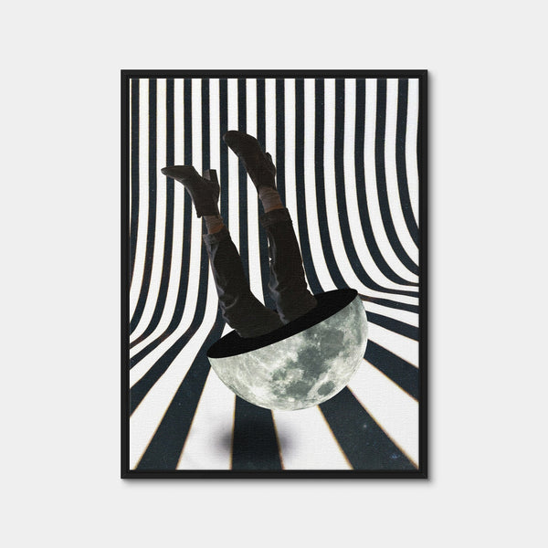 Upside Down Moon Wall Art — Framed Canvas Format preview
