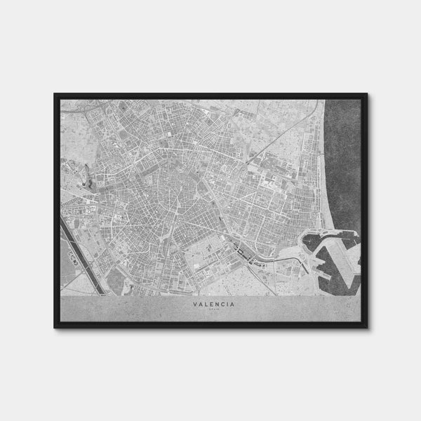 Valencia Map 2 Wall Art — Framed Canvas Format preview