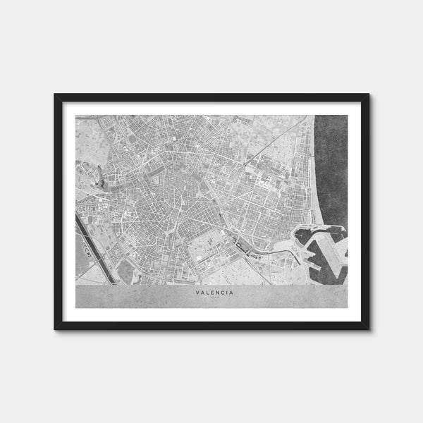 Valencia Map 2 Wall Art — Framed Print Format preview