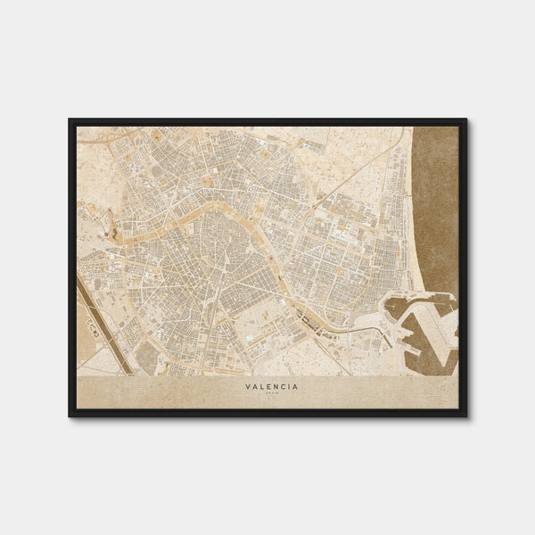 Valencia Map Wall Art — Framed Canvas Format preview