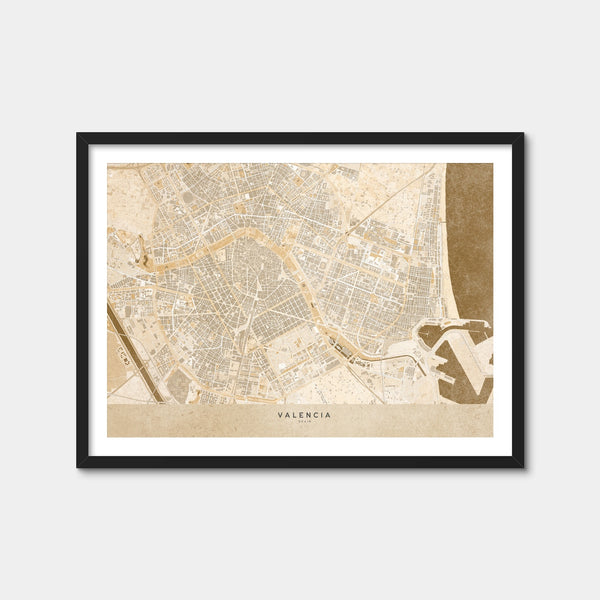 Valencia Map Wall Art — Framed Print Format preview