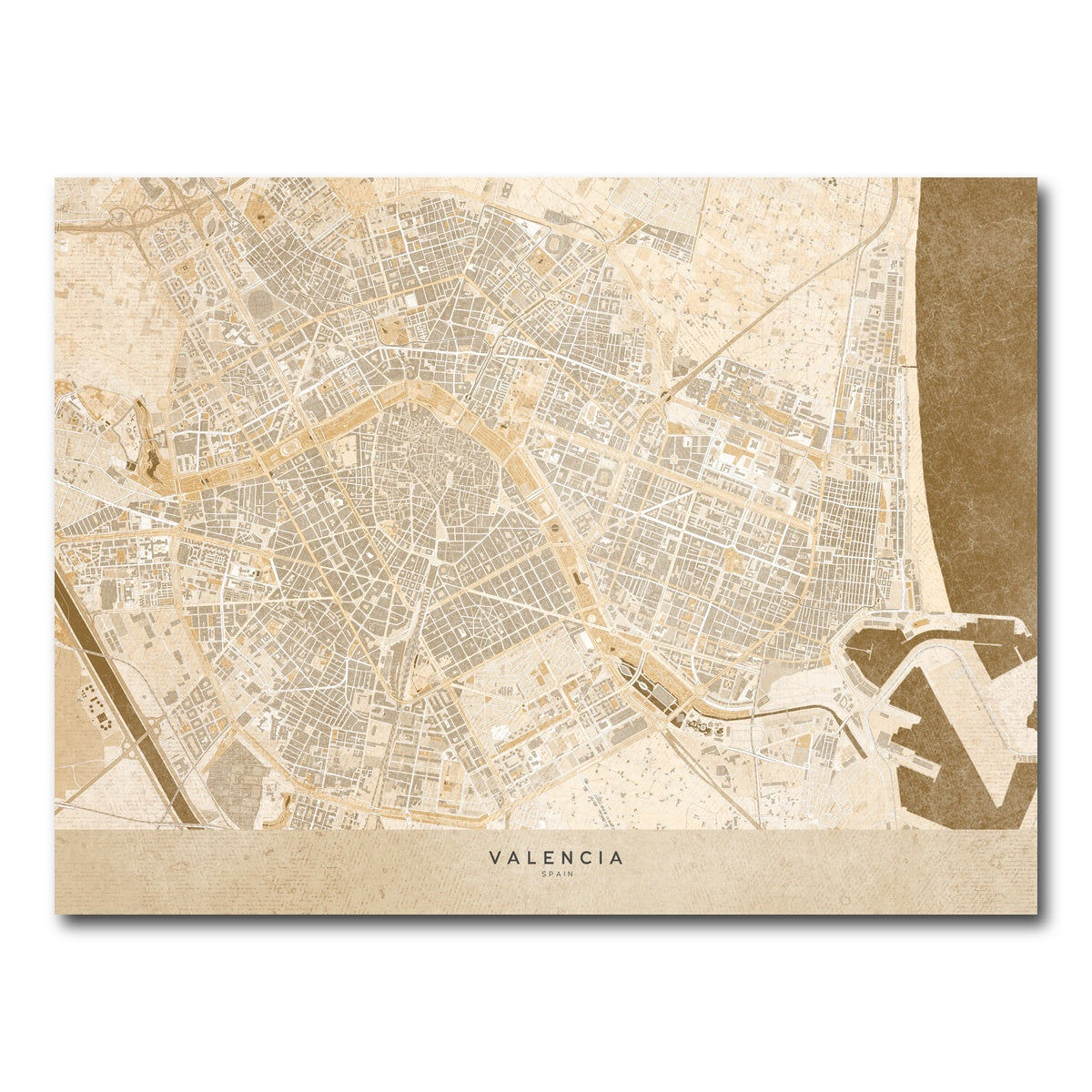 AUTO-MOCKUP WHITE | Valencia Map | 1 Piece | Gallery Wrap Canvas | group=4x3