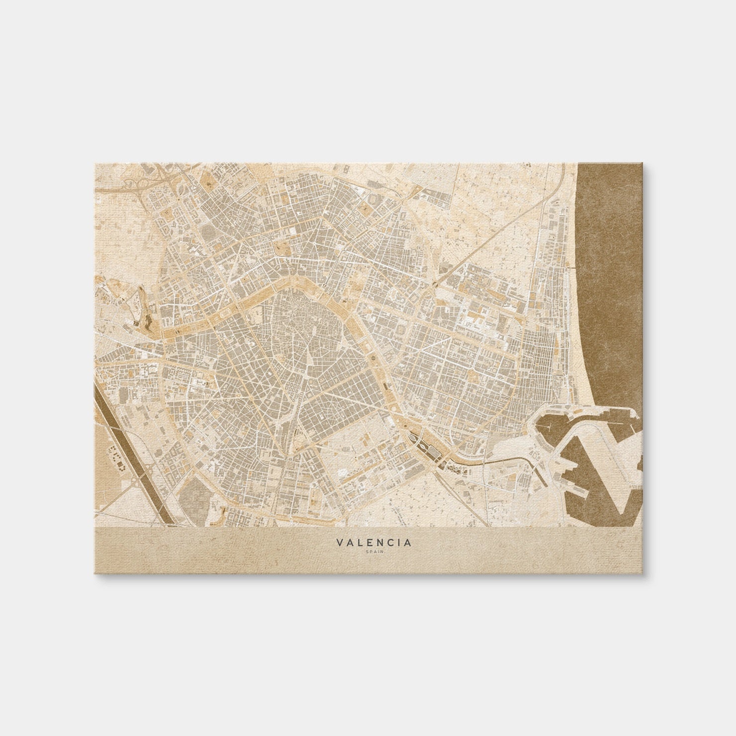 AUTO-MOCKUP WHITE | Valencia Map | 1 Piece | Gallery Wrap | group=4x3