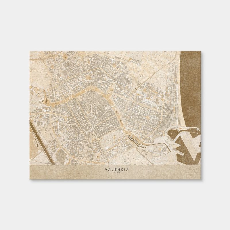 AUTO-MOCKUP WHITE | Valencia Map | 1 Piece | Gallery Wrap | group=4x3