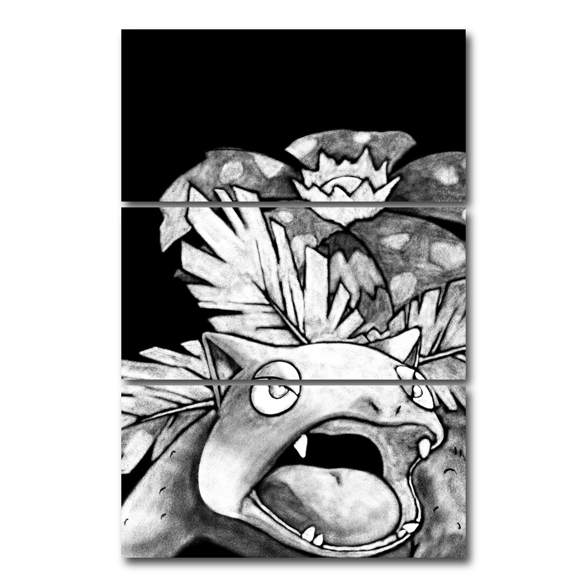 AUTO-MOCKUP WHITE | Venasaur | 3 Piece | Gallery Wrap Canvas | group=12x24_stacked