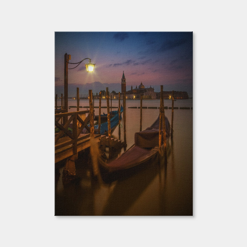 AUTO-MOCKUP WHITE | Venice Gondolas During Blue Hour | 1 Piece | Gallery Wrap | group=3x4