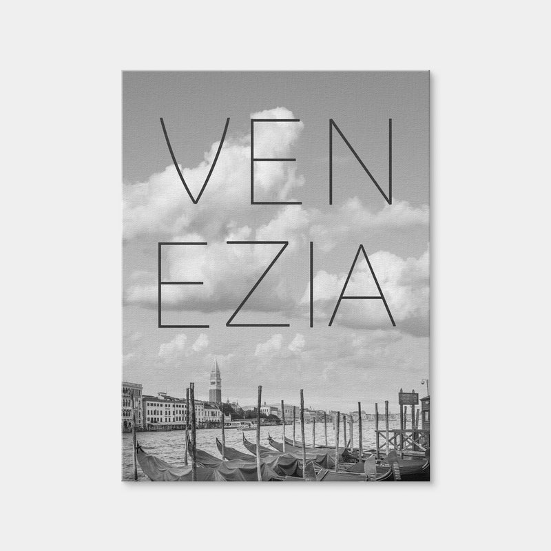 AUTO-MOCKUP WHITE | Venice Grand Canal and St Mark's Campanile Text | 1 Piece | Gallery Wrap | group=3x4