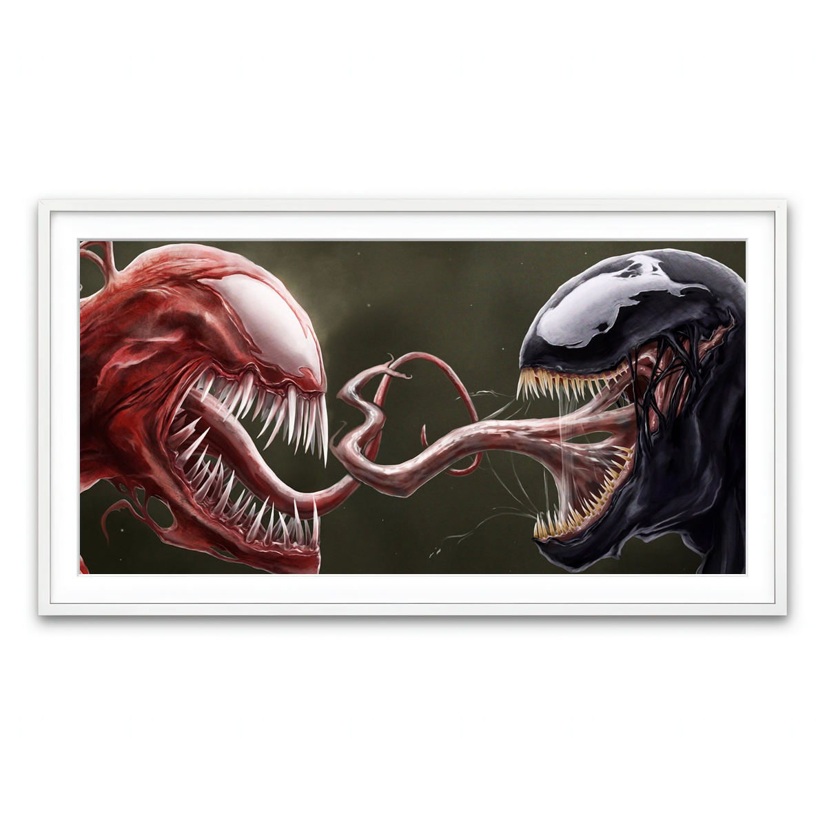 Framed Print 2x1 White