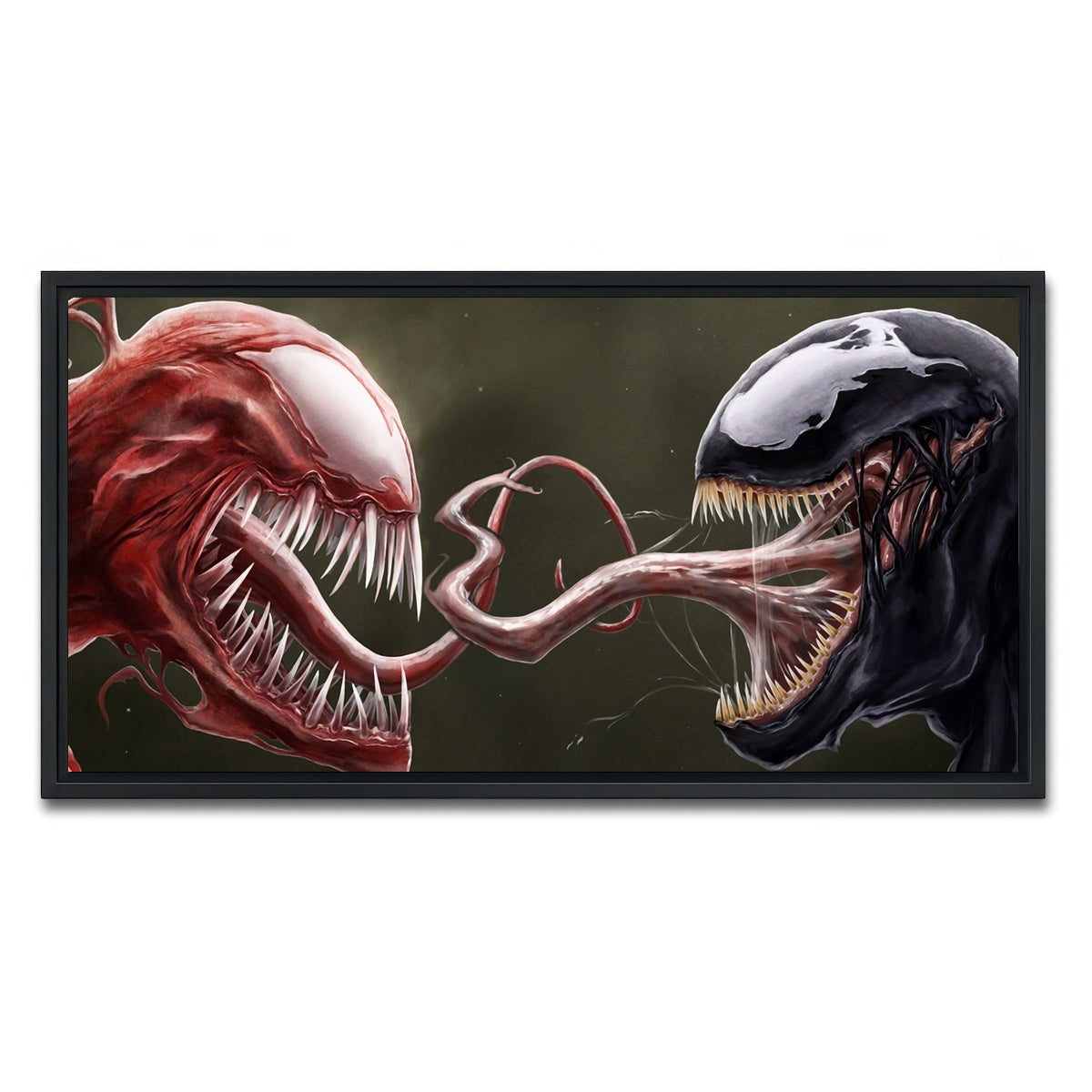 AUTO-MOCKUP WHITE | Venom Vs. Carnage | 1 Piece | Black Framed Canvas | group=2x1