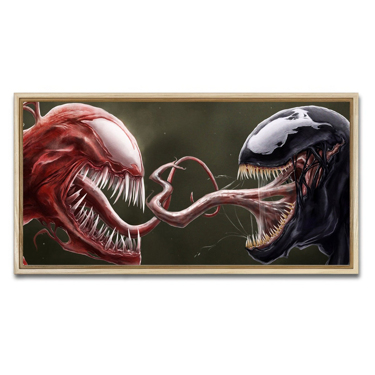 AUTO-MOCKUP WHITE | Venom Vs. Carnage | 1 Piece | Natural Framed Canvas | group=2x1