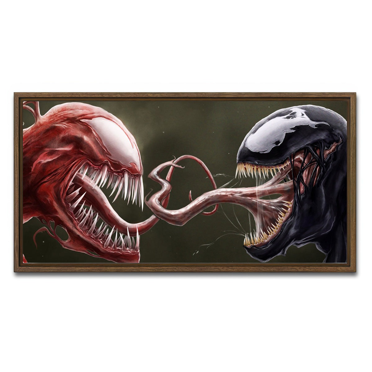 AUTO-MOCKUP WHITE | Venom Vs. Carnage | 1 Piece | Walnut Framed Canvas | group=2x1