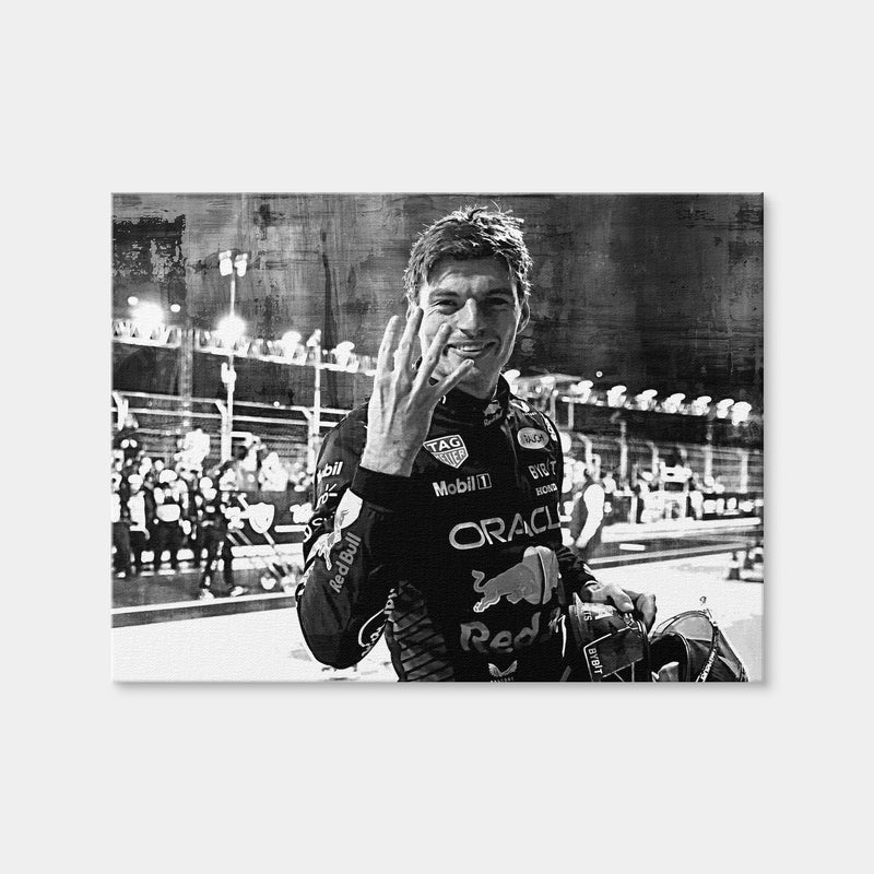 AUTO-MOCKUP WHITE | Verstappen Grayscale | 1 Piece | Gallery Wrap Canvas | group=4x3