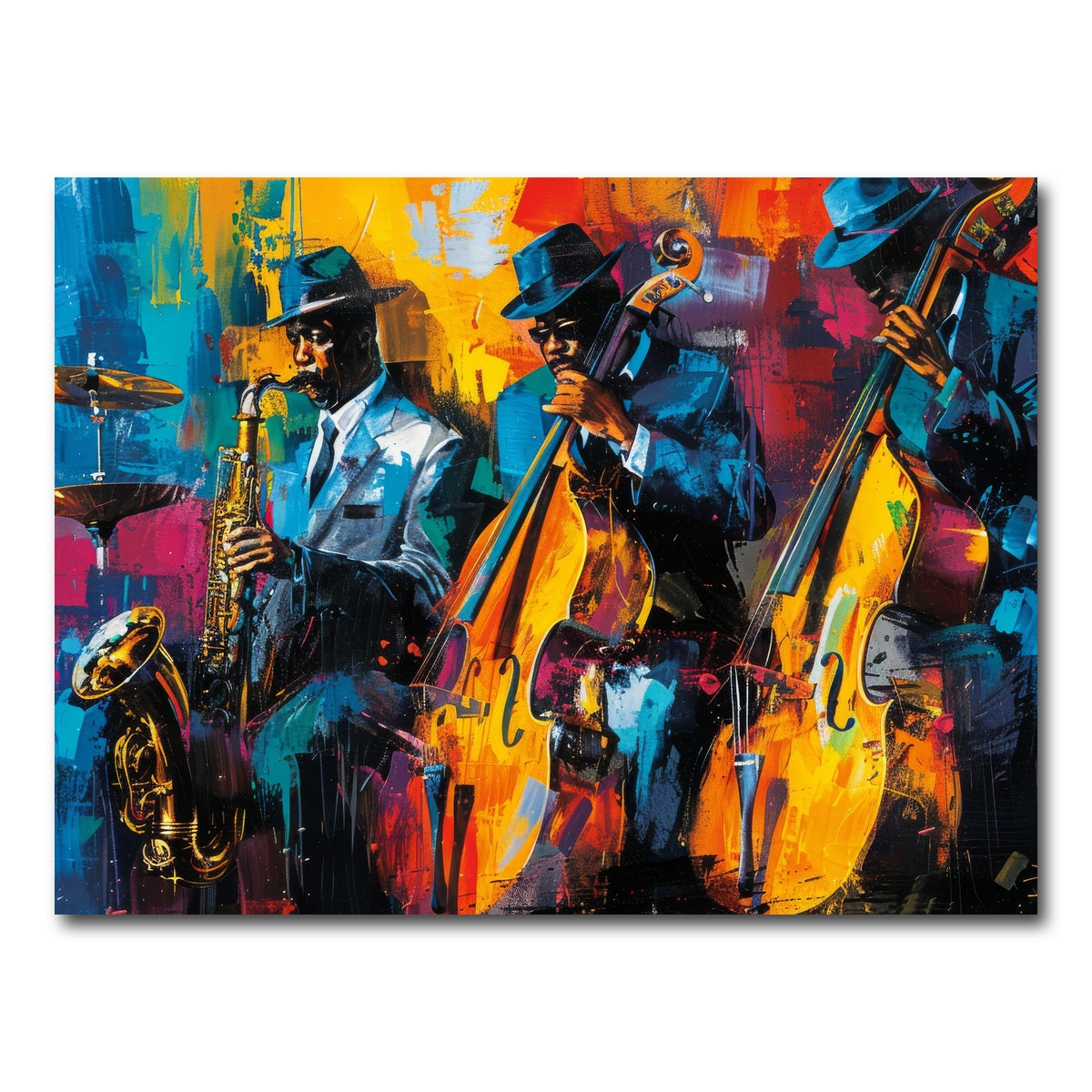Vibrant Jazz Band Wall Art