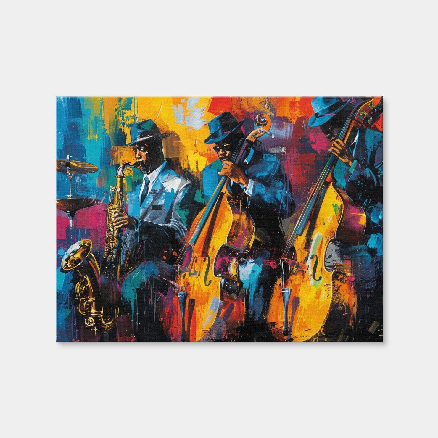 AUTO-MOCKUP WHITE | Vibrant Jazz Band | 1 Piece | Gallery Wrap | group=4x3