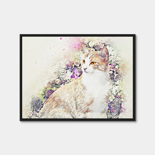 Victorian Cat Wall Art — Framed Canvas Format preview