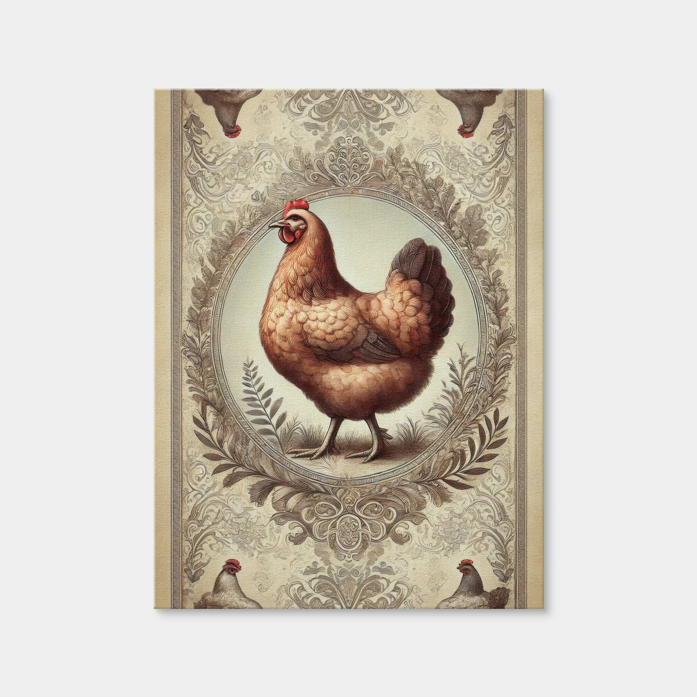 AUTO-MOCKUP WHITE | Victorian Style Chicken | 1 Piece | Gallery Wrap | group=3x4