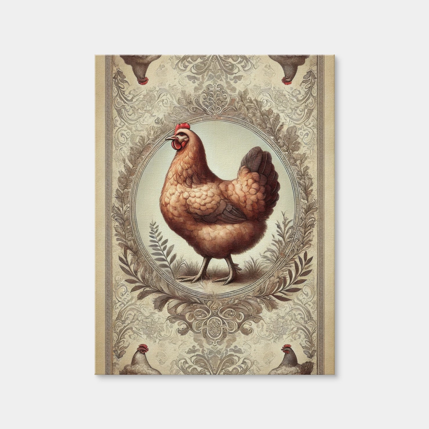 AUTO-MOCKUP WHITE | Victorian Style Chicken | 1 Piece | Gallery Wrap | group=3x4