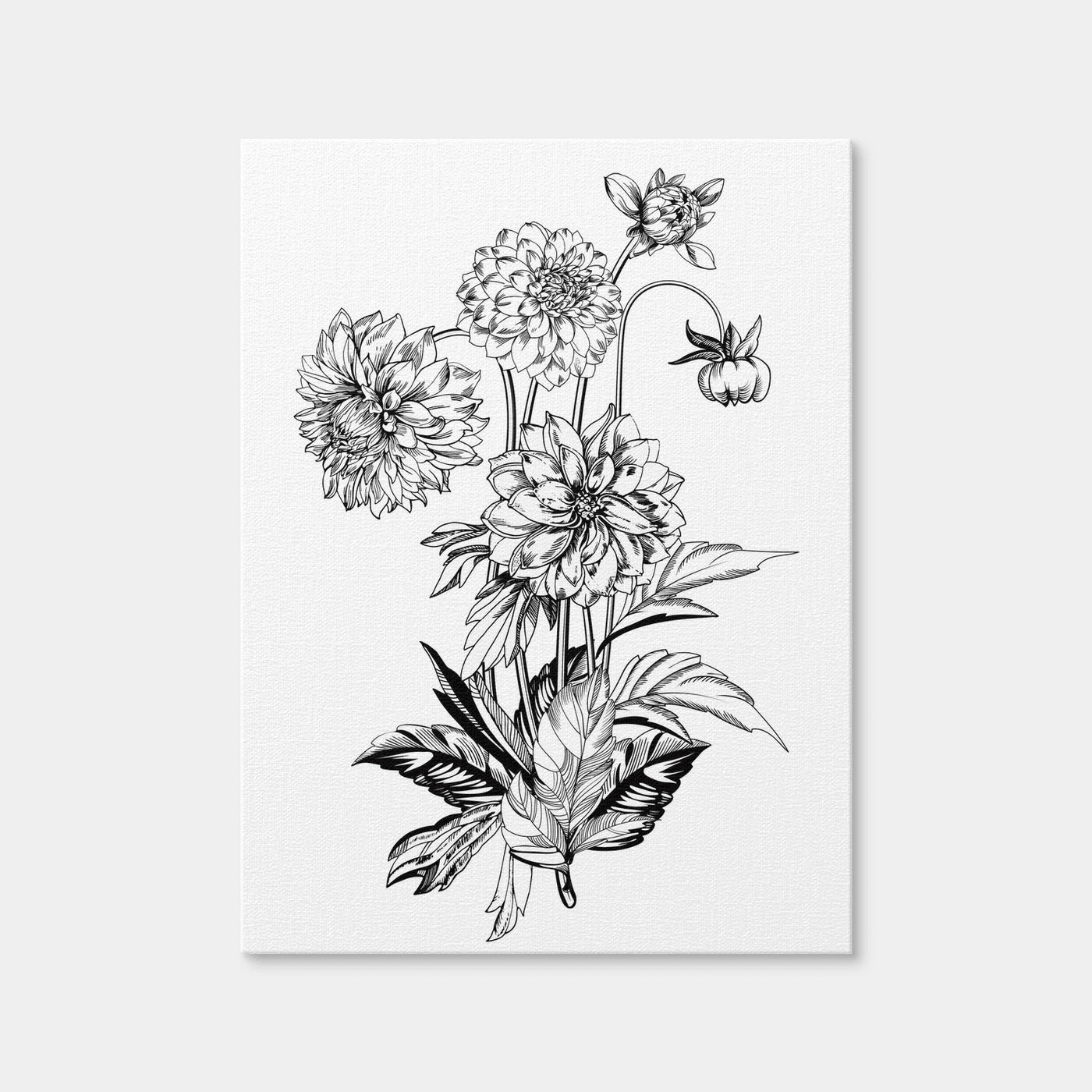 AUTO-MOCKUP WHITE | Vintage Elegant Flowers | 1 Piece | Gallery Wrap | group=3x4