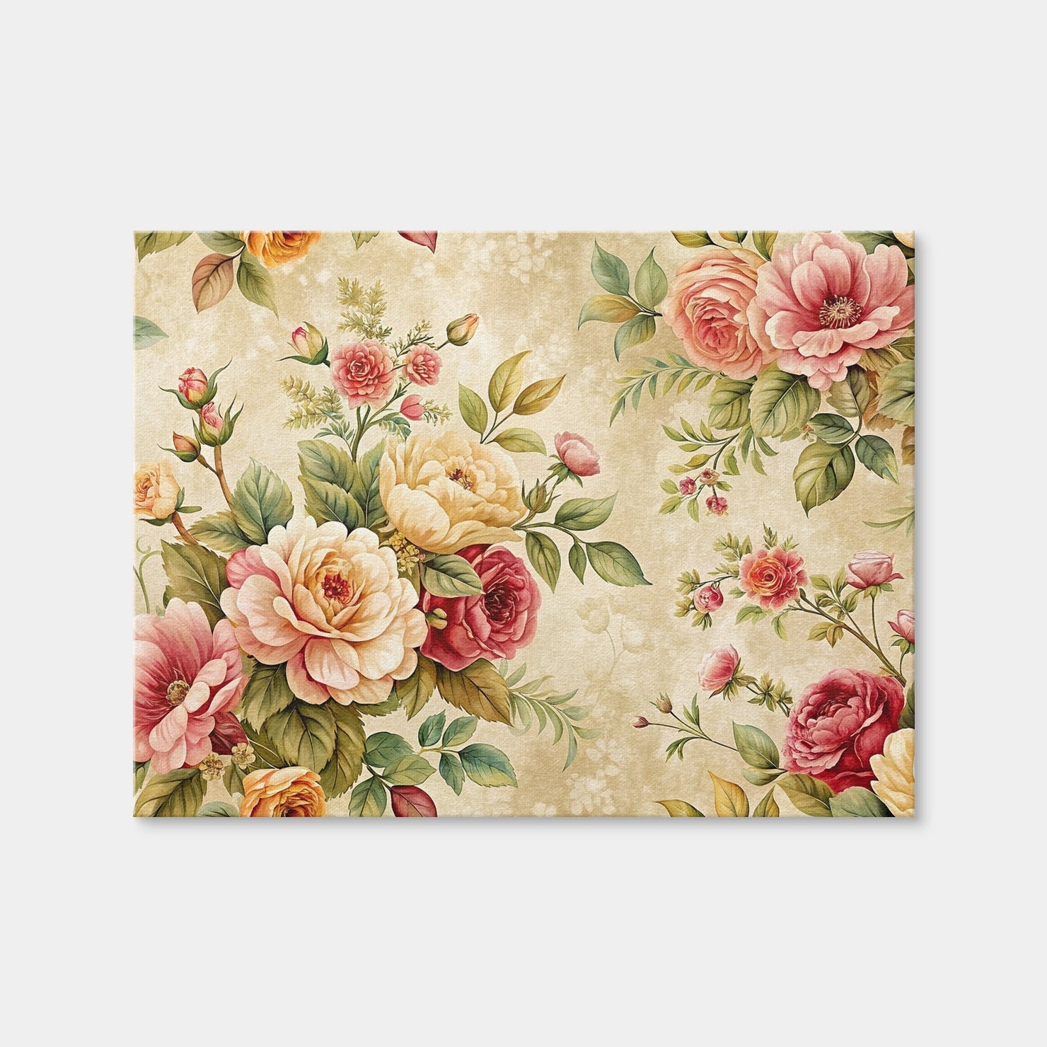 AUTO-MOCKUP WHITE | Vintage Flowers Background | 1 Piece | Gallery Wrap | group=4x3