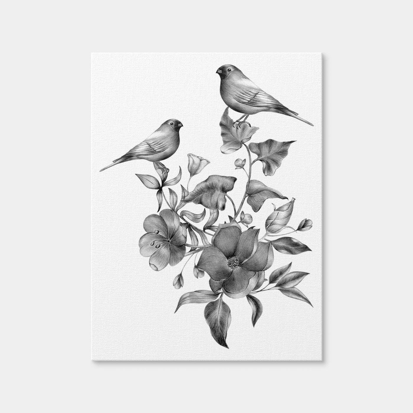 AUTO-MOCKUP WHITE | Vintage Flowers and Birds | 1 Piece | Gallery Wrap | group=3x4
