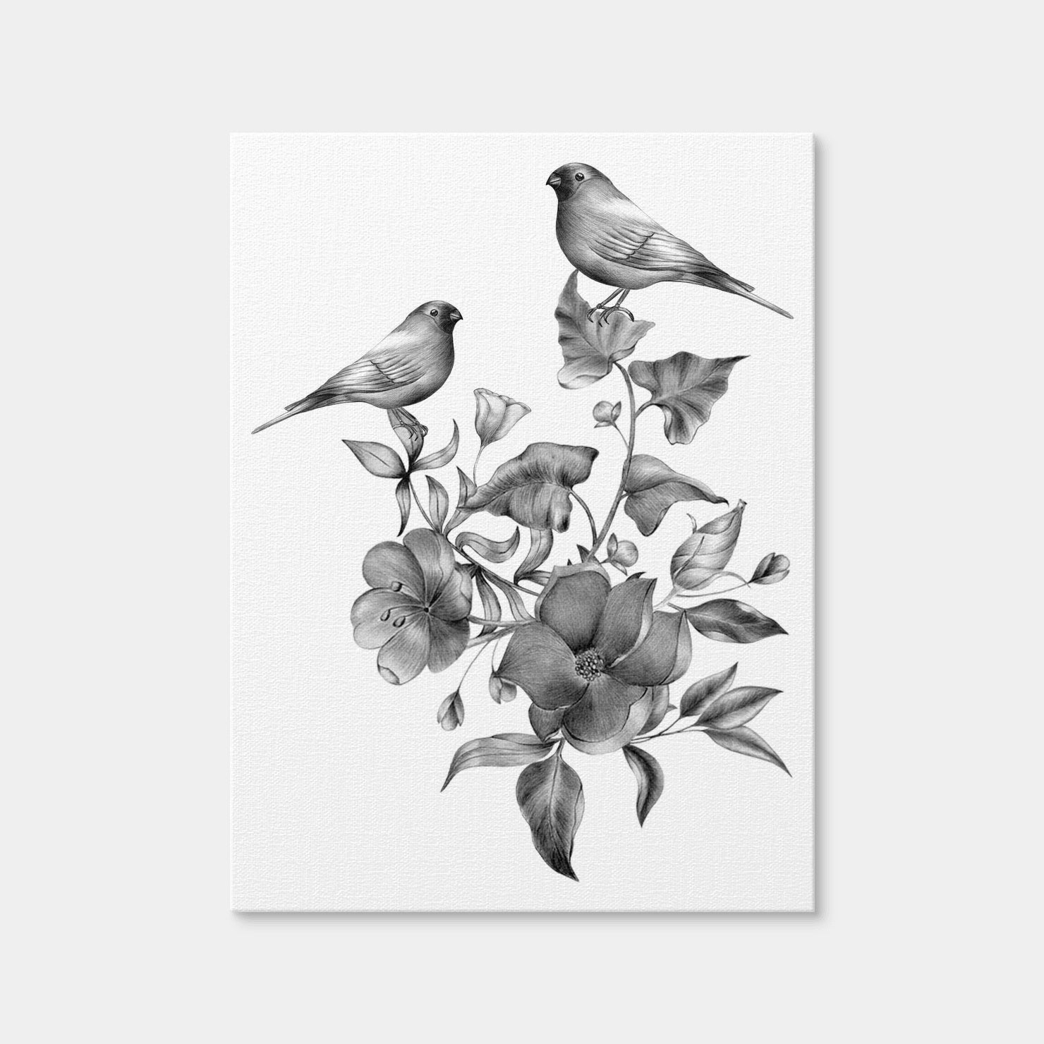 AUTO-MOCKUP WHITE | Vintage Flowers and Birds | 1 Piece | Gallery Wrap | group=3x4