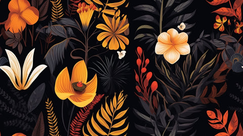 Vintage Flowers and leaves Wall Art