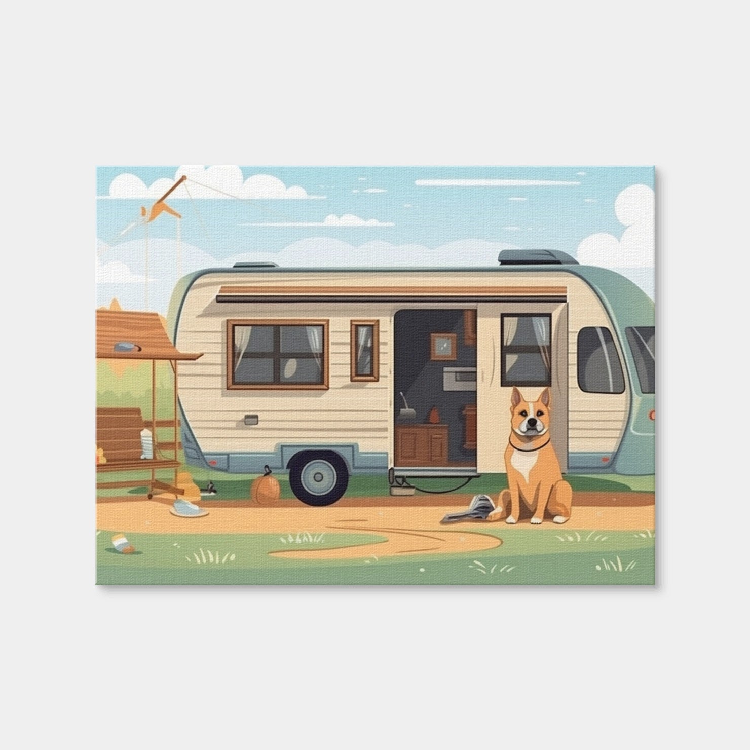 AUTO-MOCKUP WHITE | Vintage Mini Van Transport | 1 Piece | Gallery Wrap | group=4x3