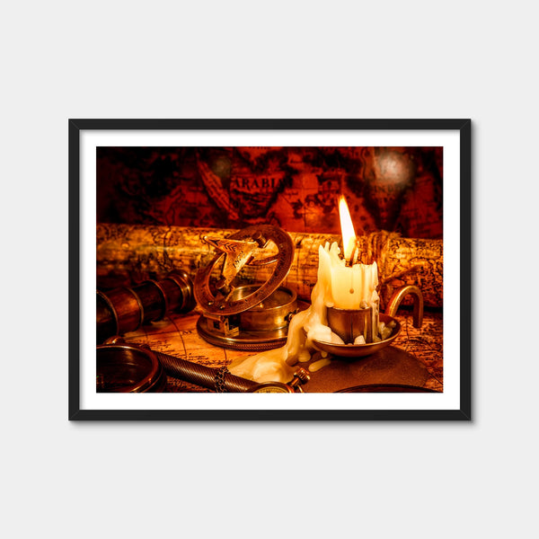 Vintage Nautical Items Wall Art — Framed Print Format preview