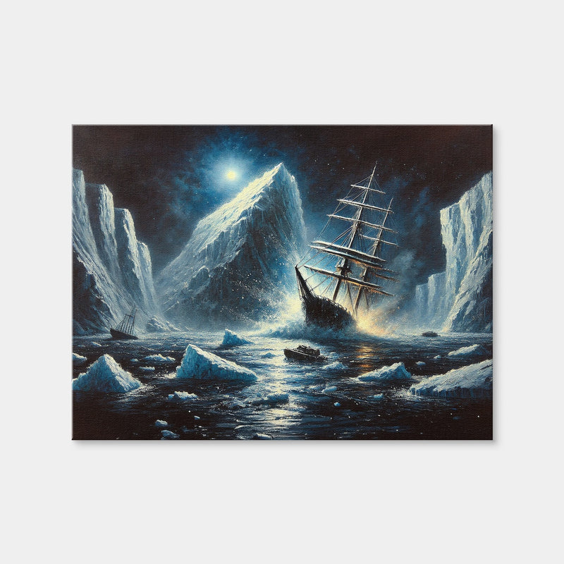 AUTO-MOCKUP WHITE | Vintage Ship & Icebergs | 1 Piece | Gallery Wrap Canvas | group=4x3