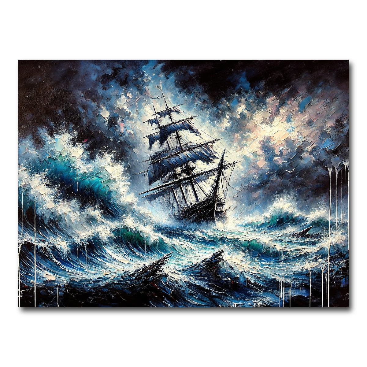 AUTO-MOCKUP WHITE | Vintage Ship Oil Painting | 1 Piece | Gallery Wrap Canvas | group=4x3