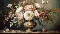 Vintage flowers in old vase Wall Art