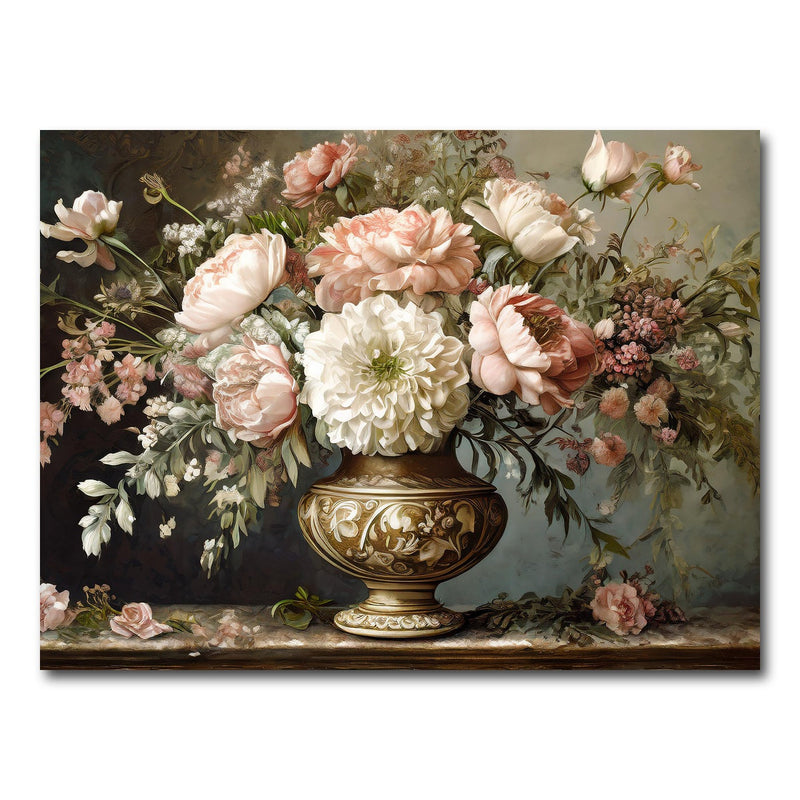Vintage Flowers in Old Vase Wall Art