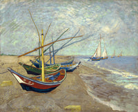 Vissersboten op het strand van Les Saintes-Maries-de-la-Mer Wall Art