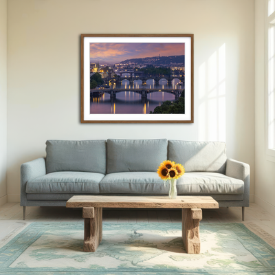 AUTO-MOCKUP ROOM | Vltava Bridges in Prague Wall Art