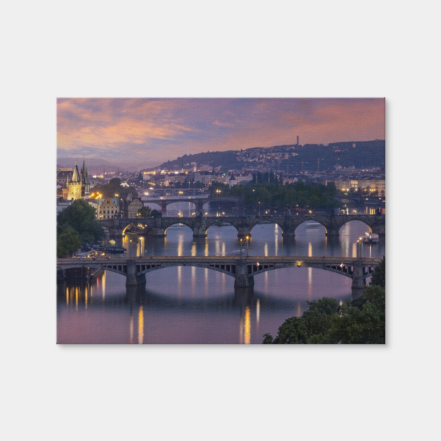 AUTO-MOCKUP WHITE | Vltava Bridges in Prague | 1 Piece | Gallery Wrap Canvas | group=4x3