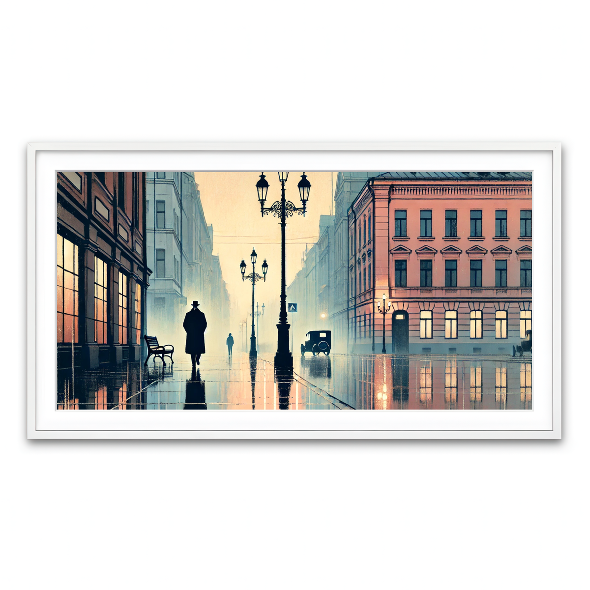 Framed Print 2x1 White