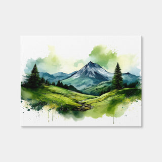 AUTO-MOCKUP WHITE | Water Color Green Mountain | 1 Piece | Gallery Wrap | group=4x3