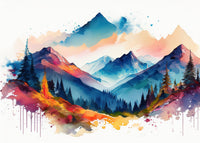 Water Color Mountain Wall Art
