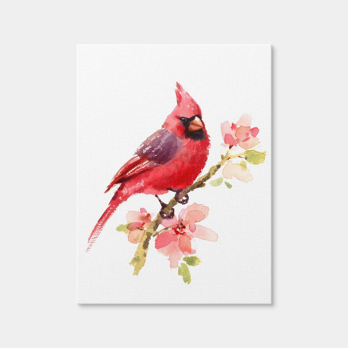 AUTO-MOCKUP WHITE | Watercolor Cardinal | 1 Piece | Gallery Wrap Canvas | group=3x4