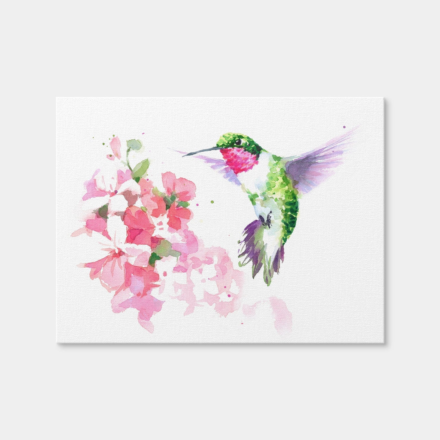 AUTO-MOCKUP WHITE | Watercolor Hummingbird | 1 Piece | Gallery Wrap | group=4x3