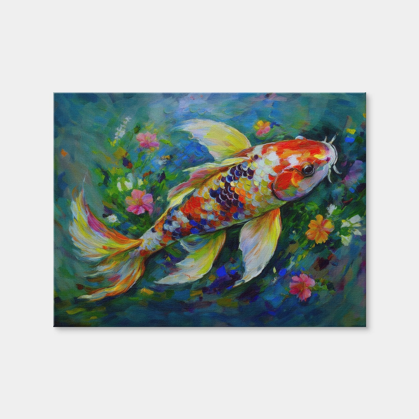 AUTO-MOCKUP WHITE | Watercolor Koi Fish | 1 Piece | Gallery Wrap Canvas | group=4x3