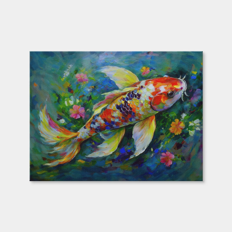 AUTO-MOCKUP WHITE | Watercolor Koi Fish | 1 Piece | Gallery Wrap Canvas | group=4x3
