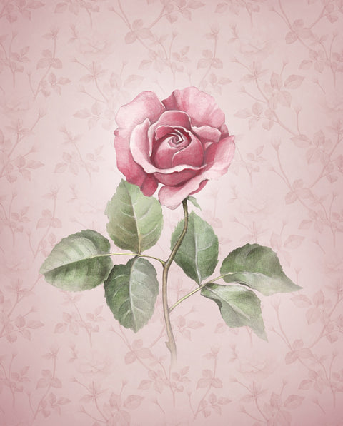 Watercolor Rose Wall Art