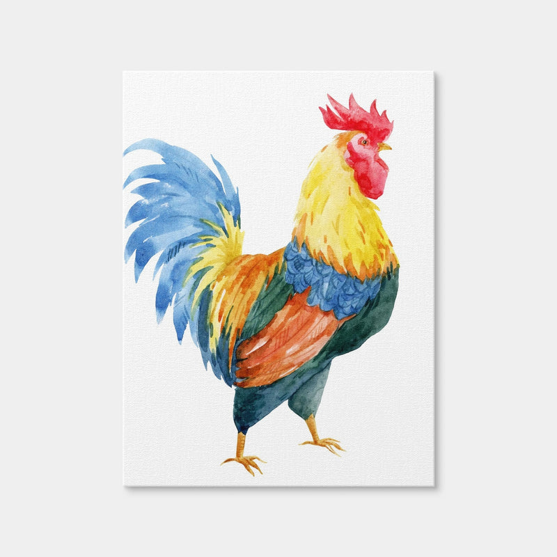 AUTO-MOCKUP WHITE | Watercolor rooster | 1 Piece | Gallery Wrap | group=3x4