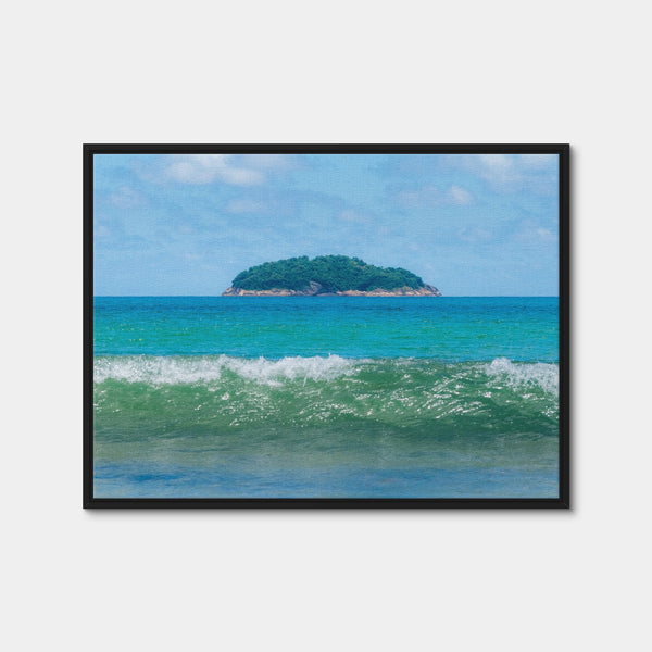 Wave and Island Wall Art — Framed Canvas Format preview
