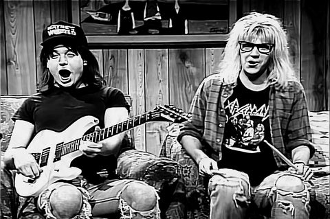 Wayne's World Grayscale Wall Art